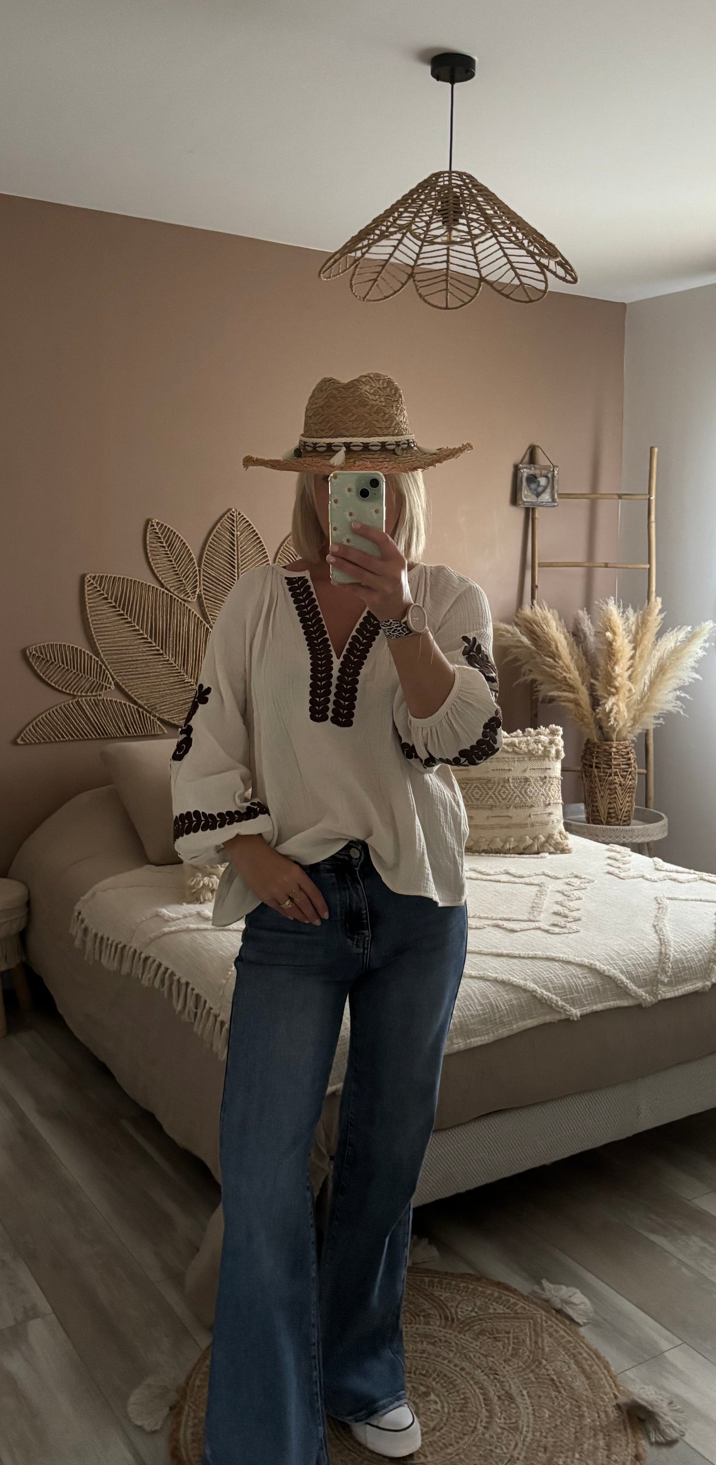 TUNIQUE BEIGE BRODEE