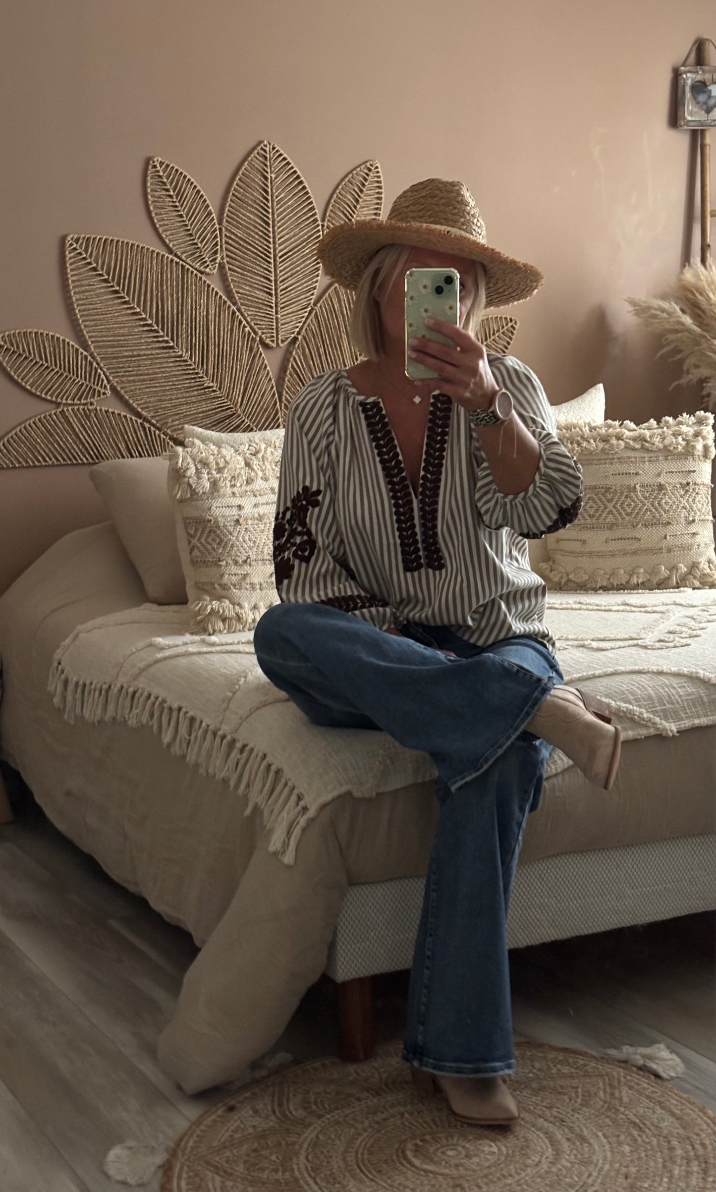 TUNIQUE RAYEE AVEC BRODERIE