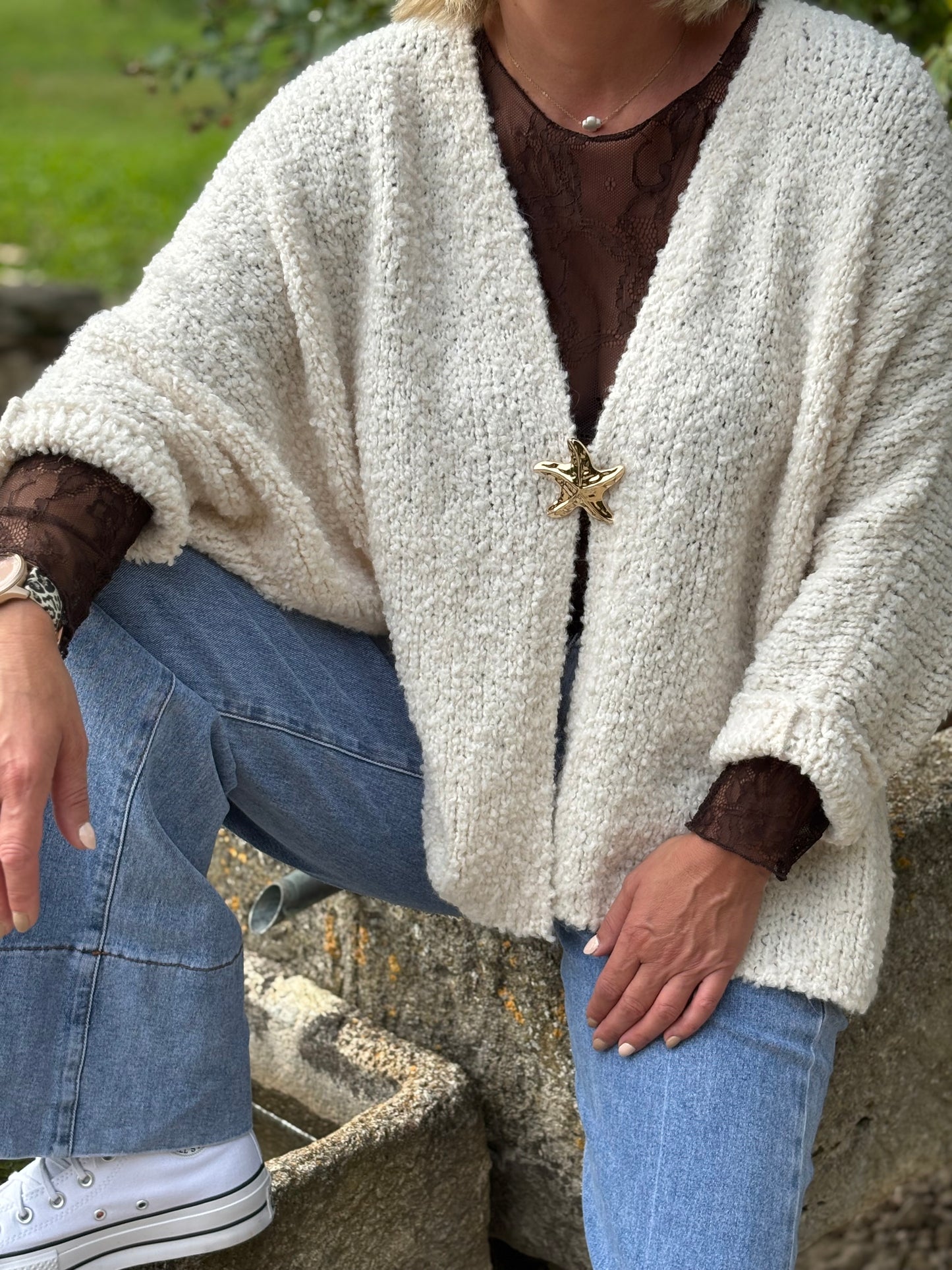 GILET ETOILE DE MER ECRU