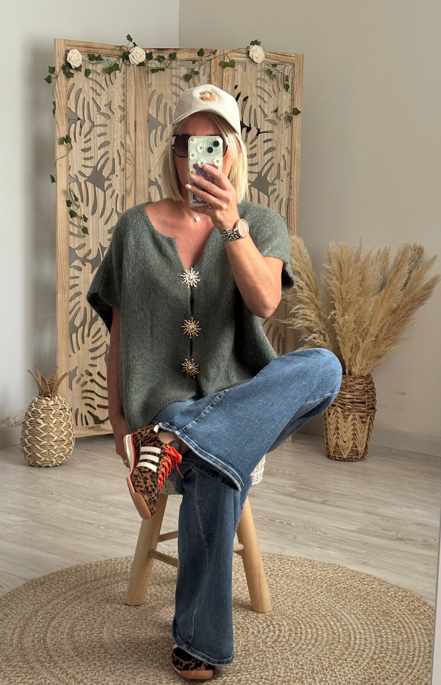 GILET MANCHES COURTES KAKI