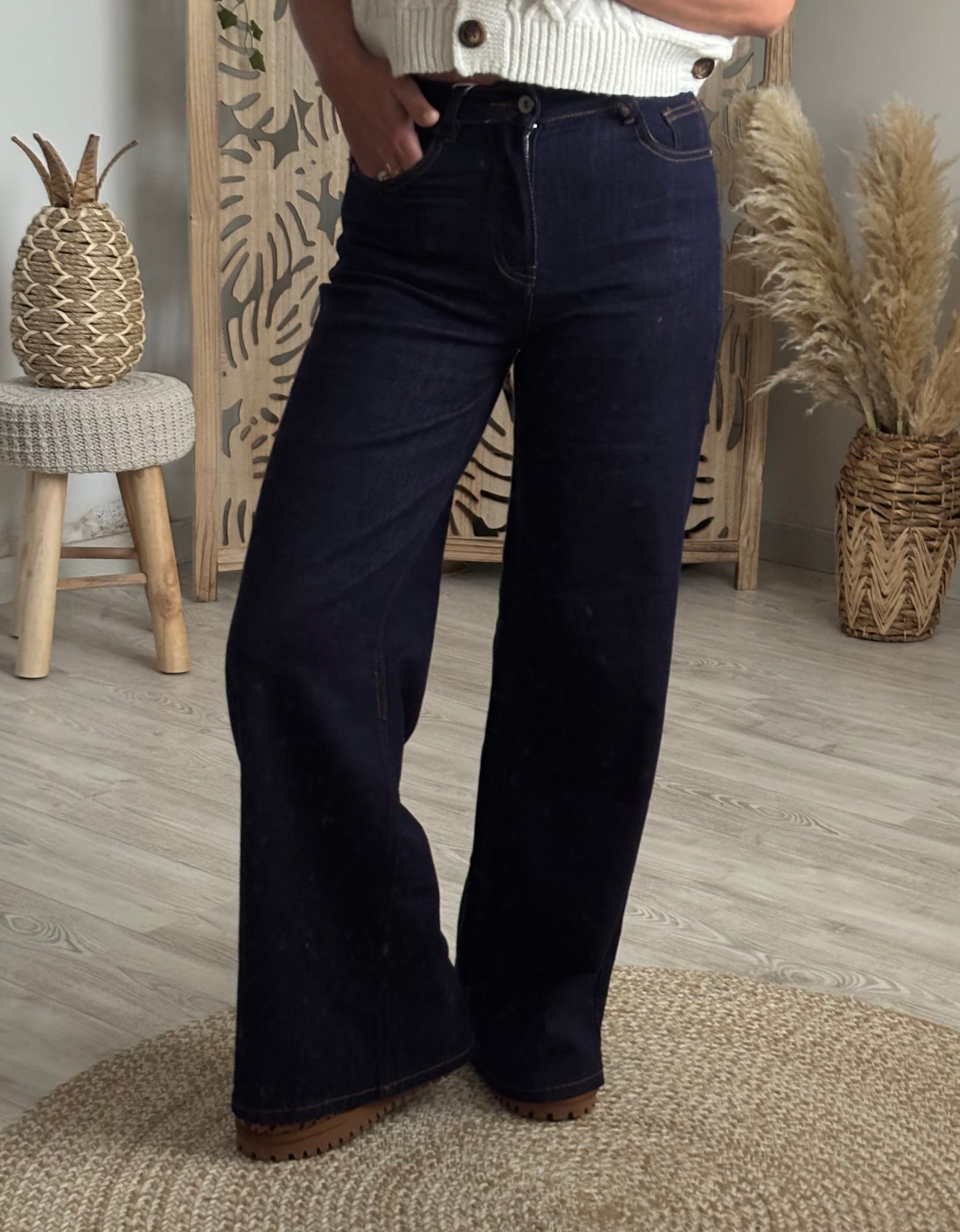 JEANS WIDE LEG BRUT