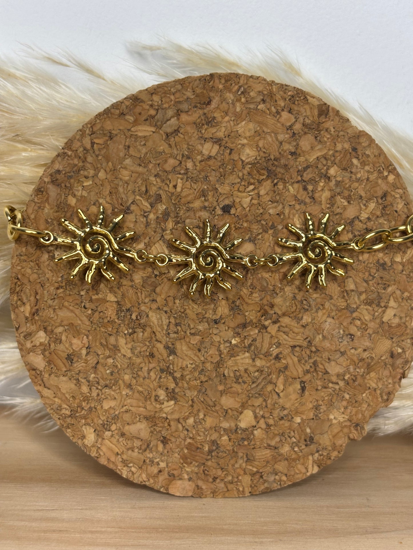 BRACELET SOLEIL ACIER DORE