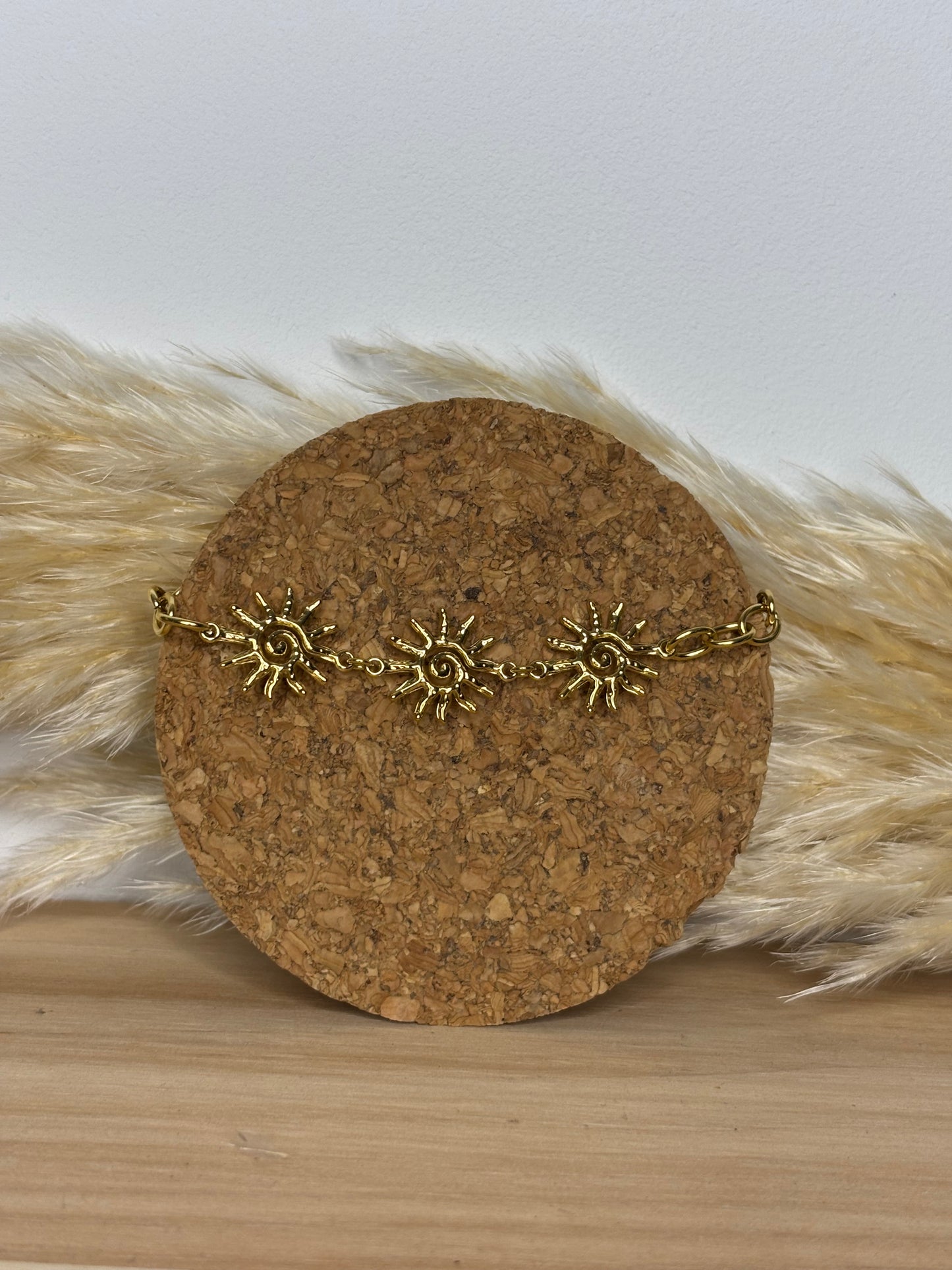 BRACELET SOLEIL ACIER DORE