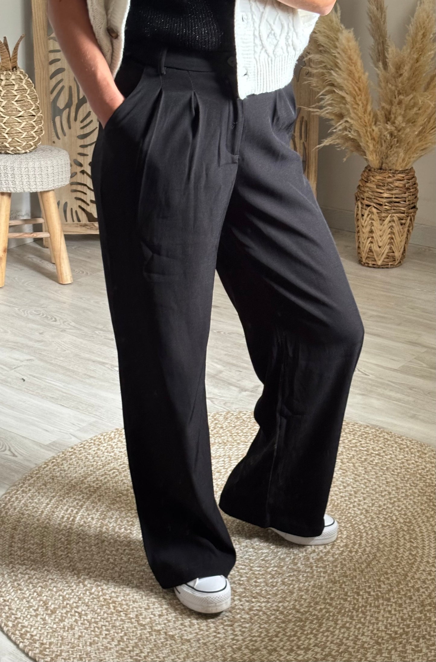 PANTALON A PINCE NOIR