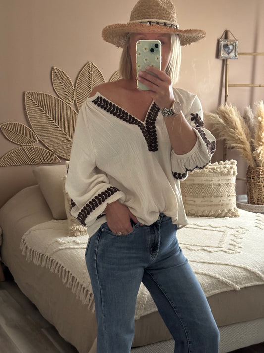 TUNIQUE BEIGE BRODEE