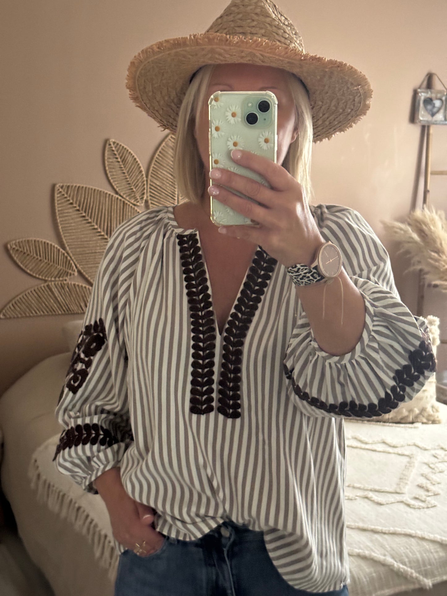 TUNIQUE RAYEE AVEC BRODERIE