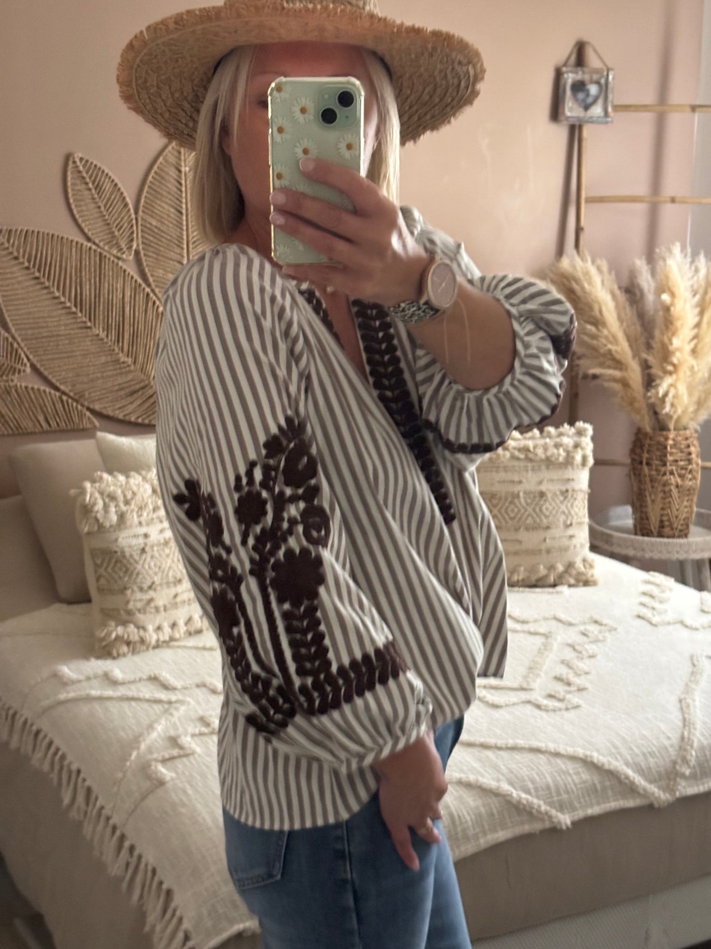 TUNIQUE RAYEE AVEC BRODERIE