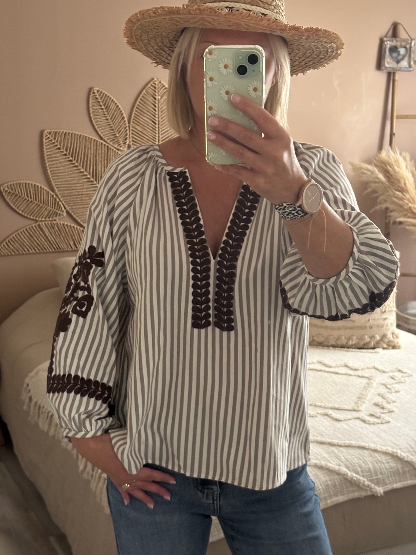 TUNIQUE RAYEE AVEC BRODERIE