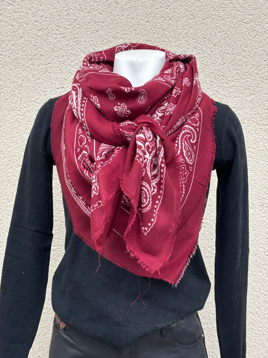 ECHARPE BANDANA BORDEAUX