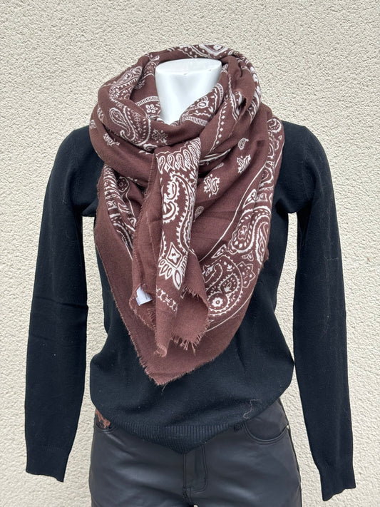 ECHARPE BANDANA MARRON