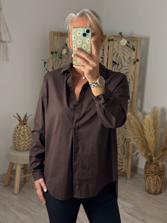 CHEMISE LONGUE CHOCOLAT