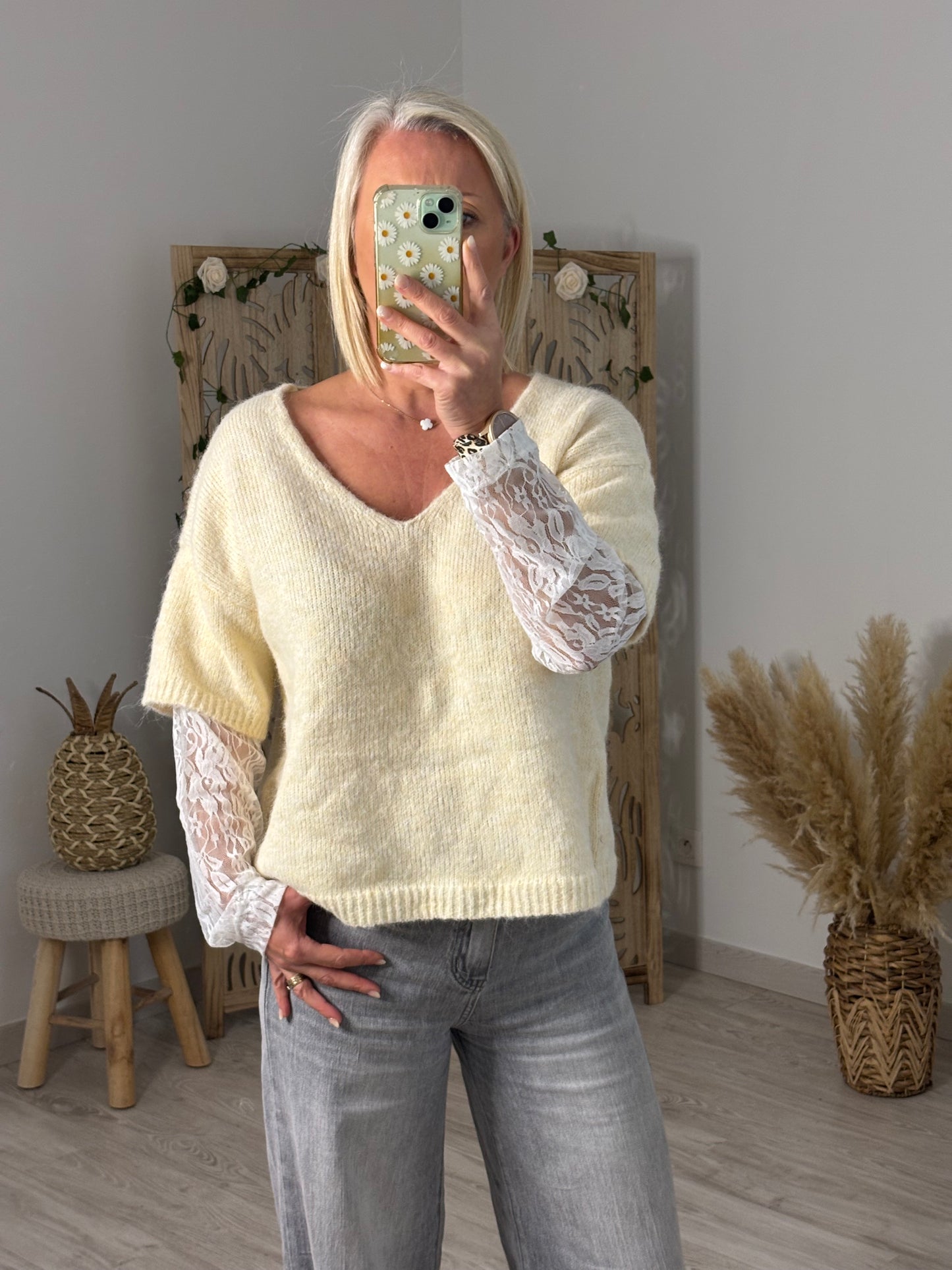 PULLS DENTELLE BEIGE