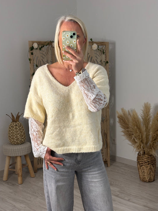 PULLS DENTELLE BEIGE