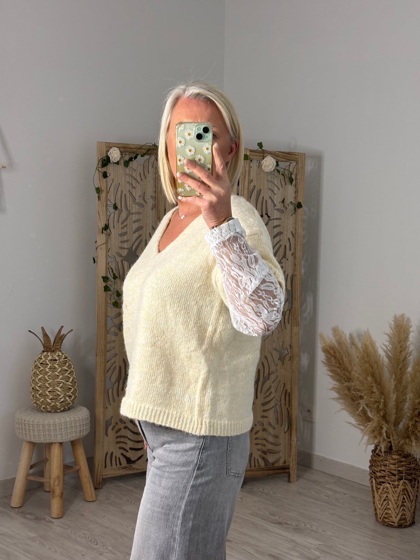 PULLS DENTELLE BEIGE