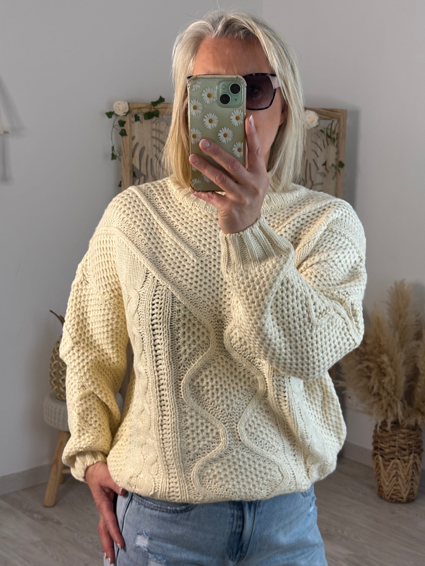 PULL AJOURE BEIGE
