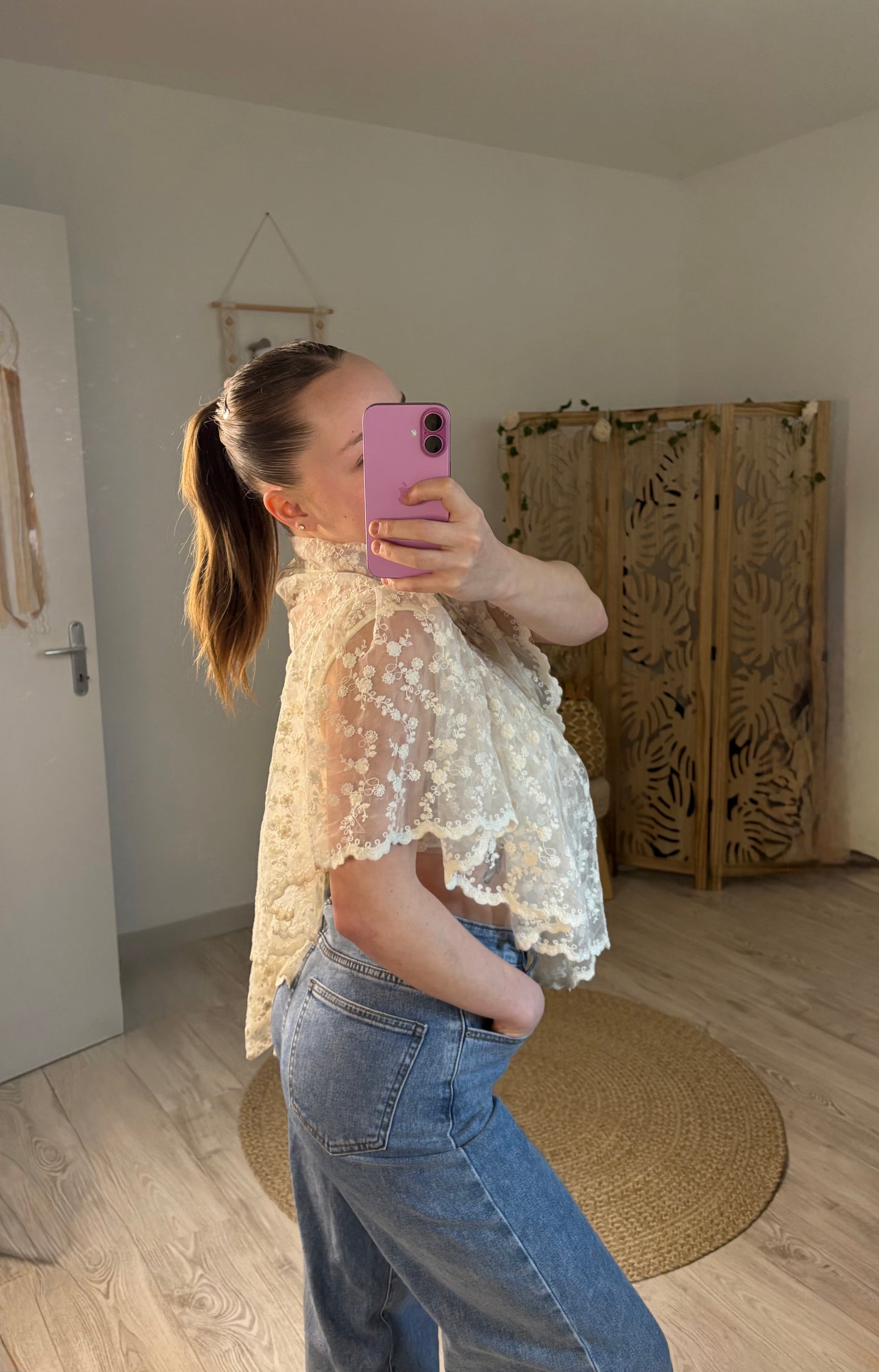 BLOUSE DENTELLE ECRU