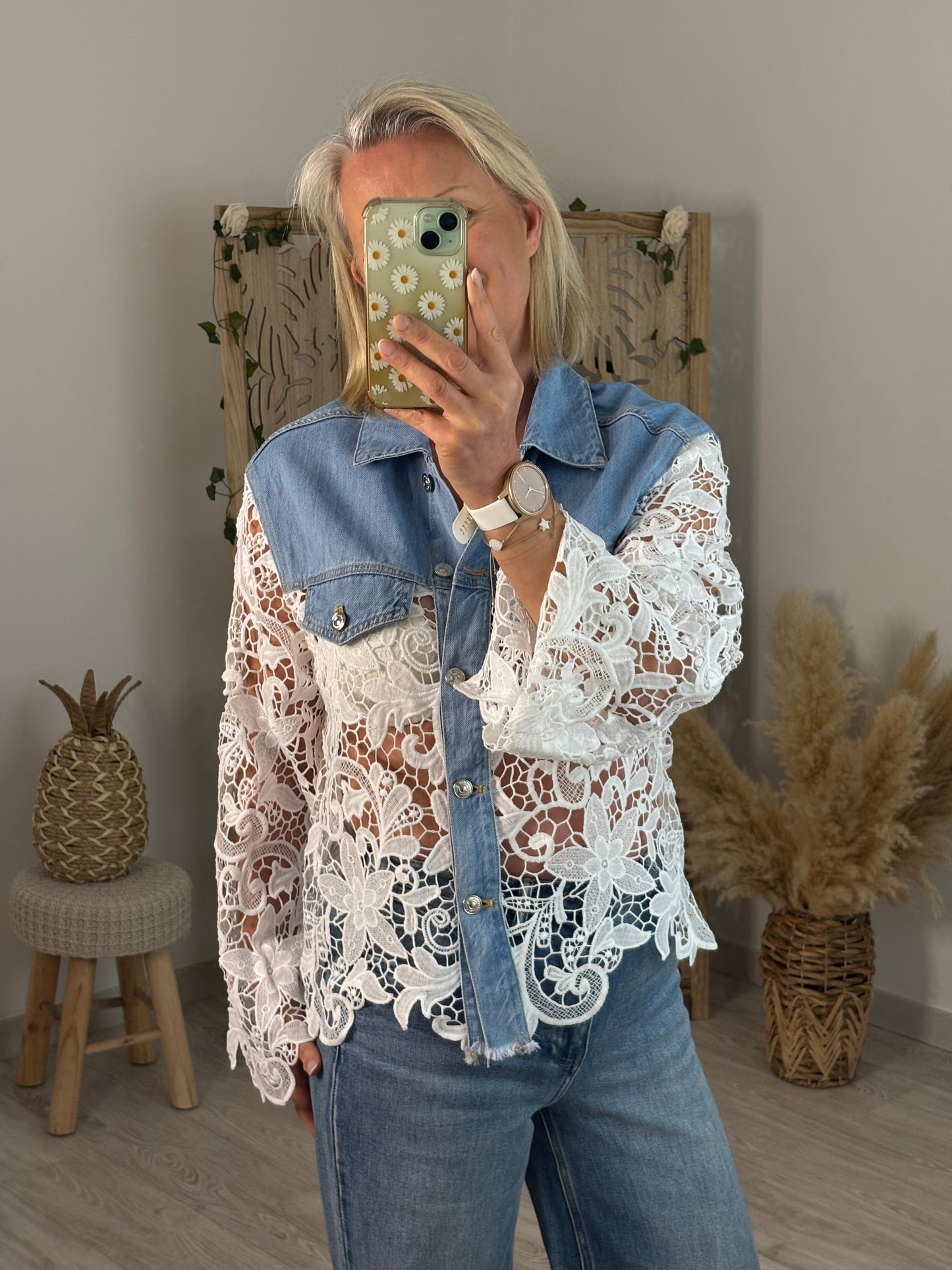 CHEMISE DENTELLE/JEANS