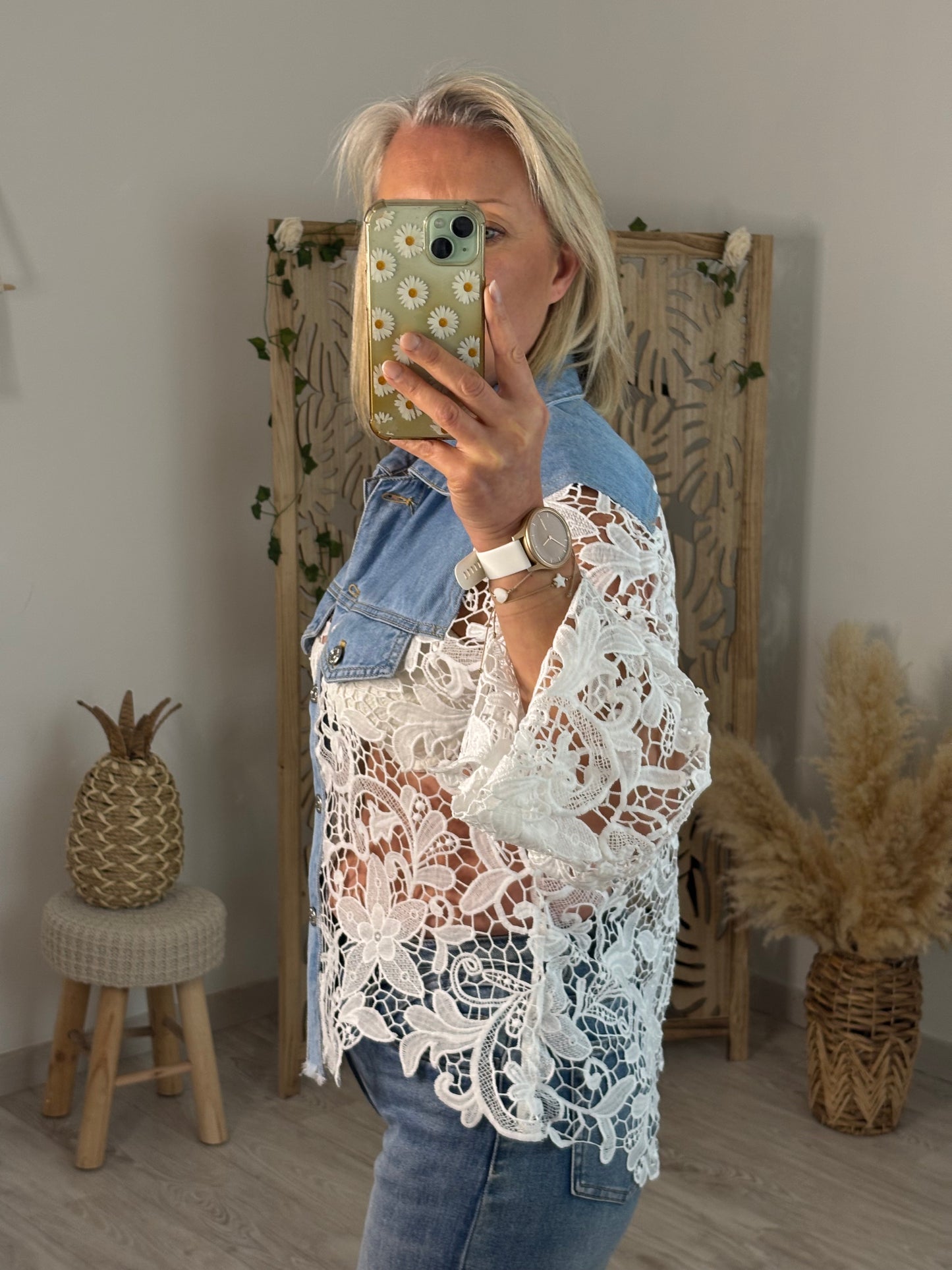 CHEMISE DENTELLE/JEANS