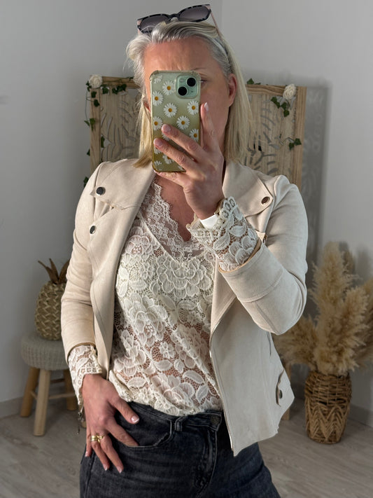 VESTE SUEDINE BEIGE