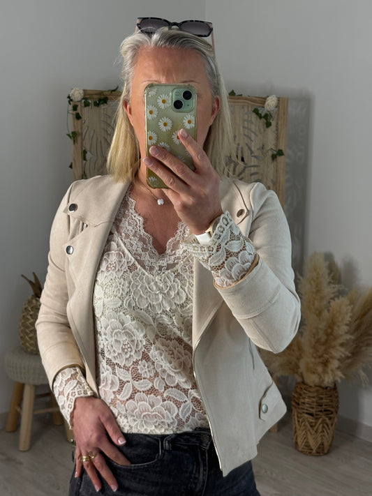 TOP DENTELLE BEIGE