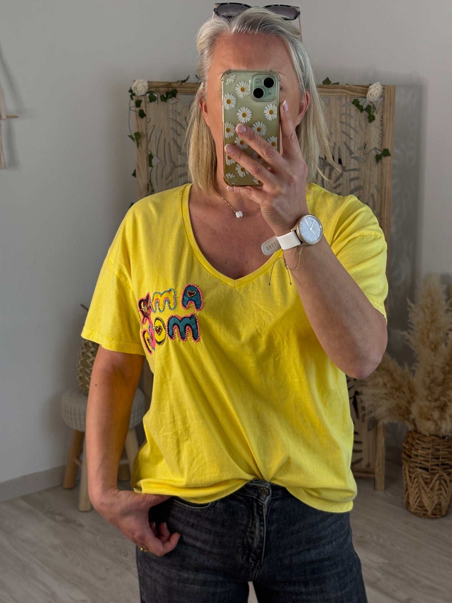 T SHIRT AMORE JAUNE
