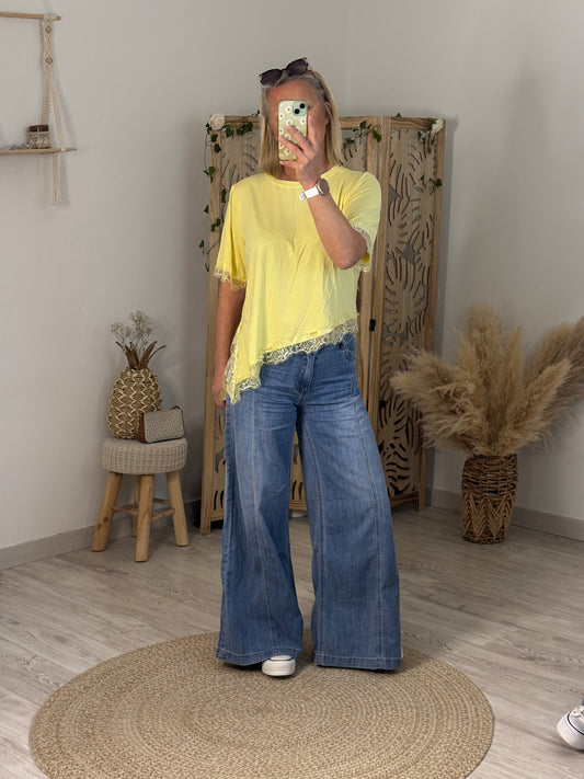 TOP DENTELLE JAUNE
