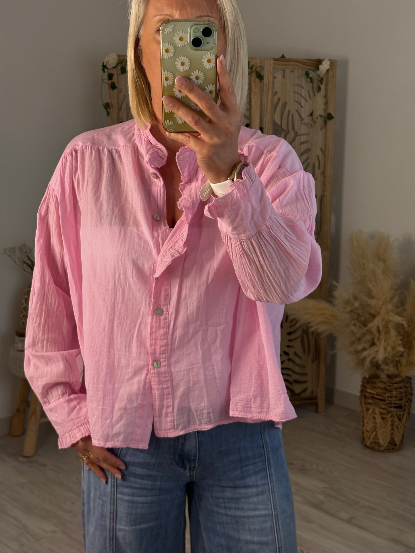 CHEMISE VOILE DE COTON PINK