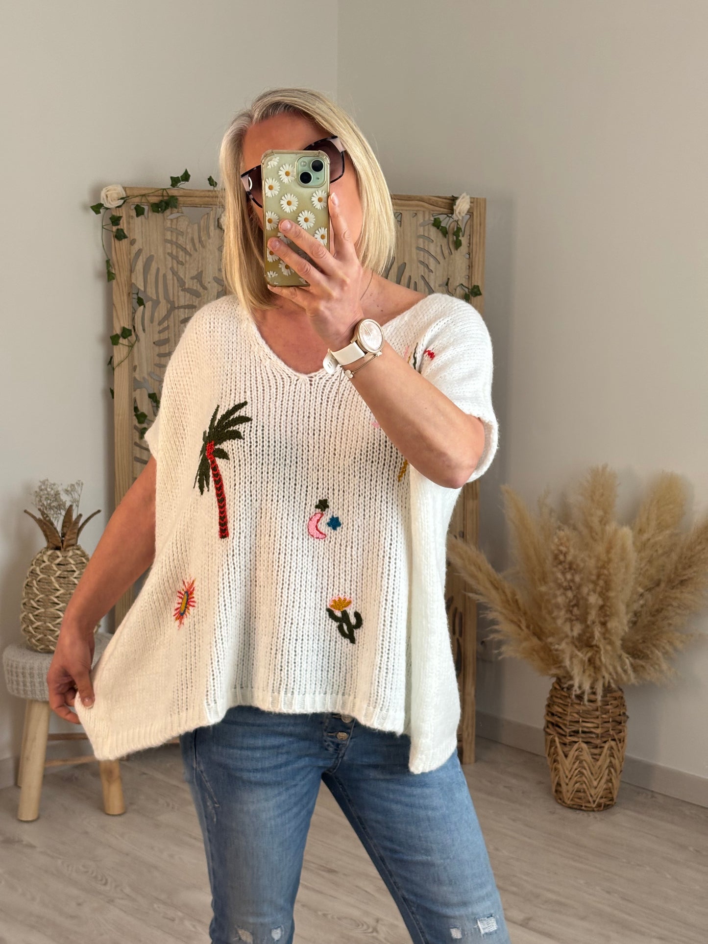 PULL S/MANCHES OVERSIZE ECRU