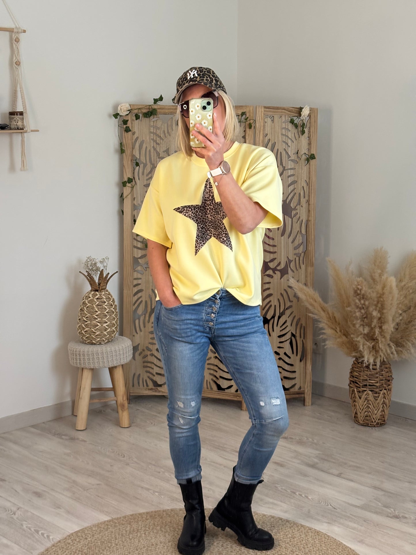 T SHIRT ETOILE LEO JAUNE