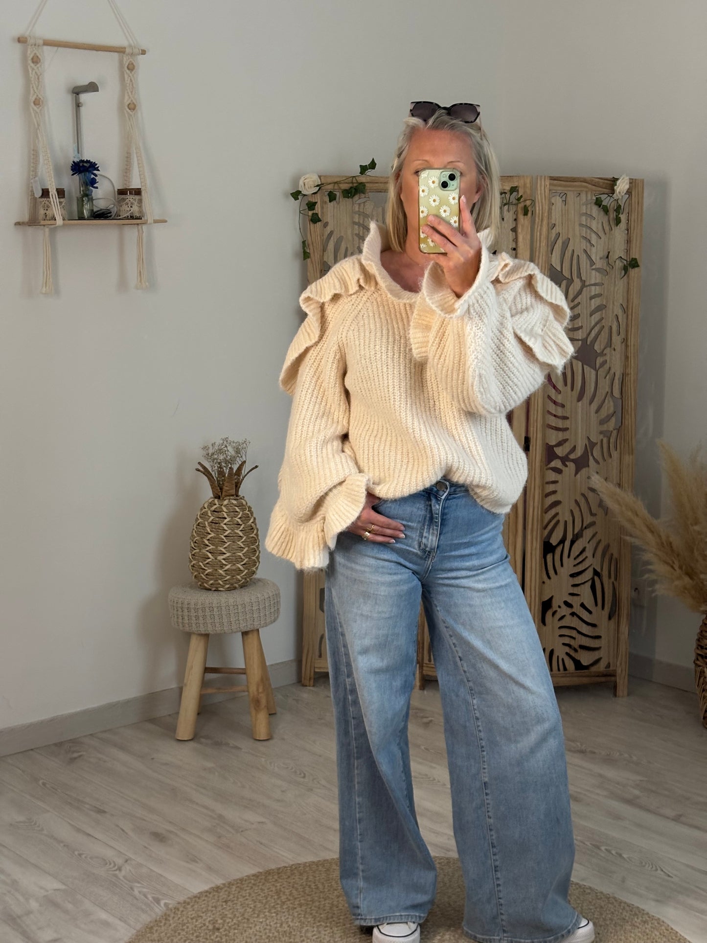 PULL VOLANTS BEIGE