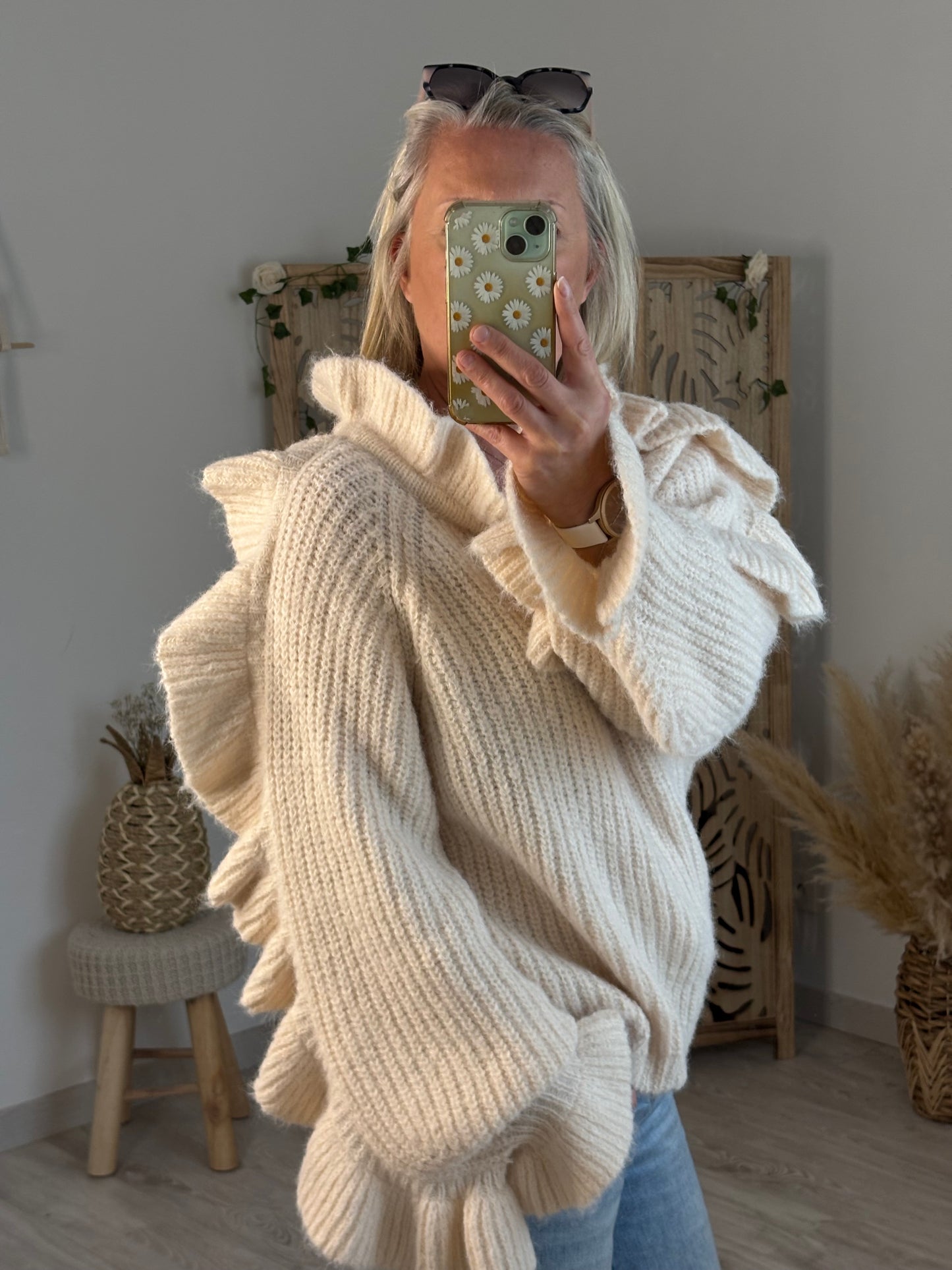 PULL VOLANTS BEIGE