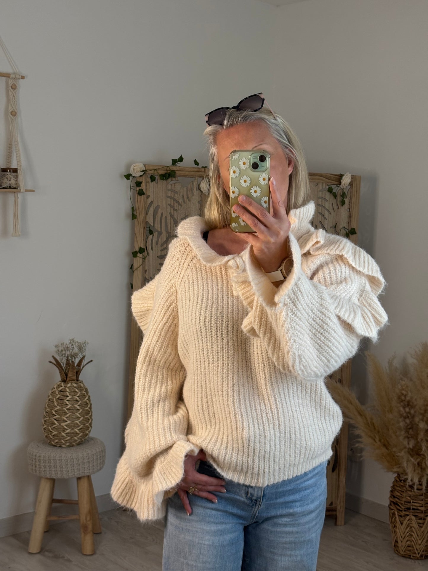 PULL VOLANTS BEIGE