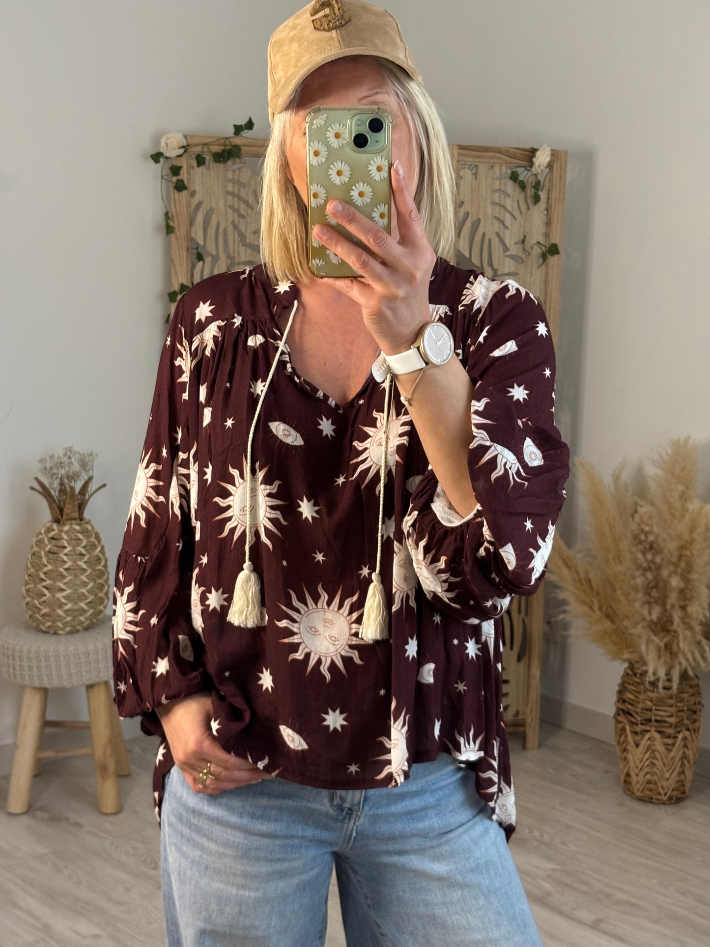 BLOUSE SOLEIL BORDEAUX