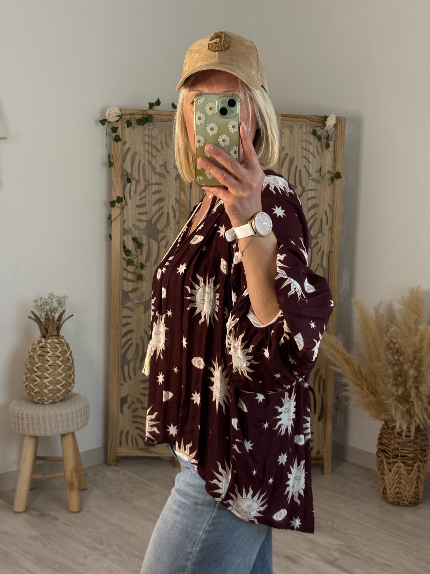BLOUSE SOLEIL BORDEAUX