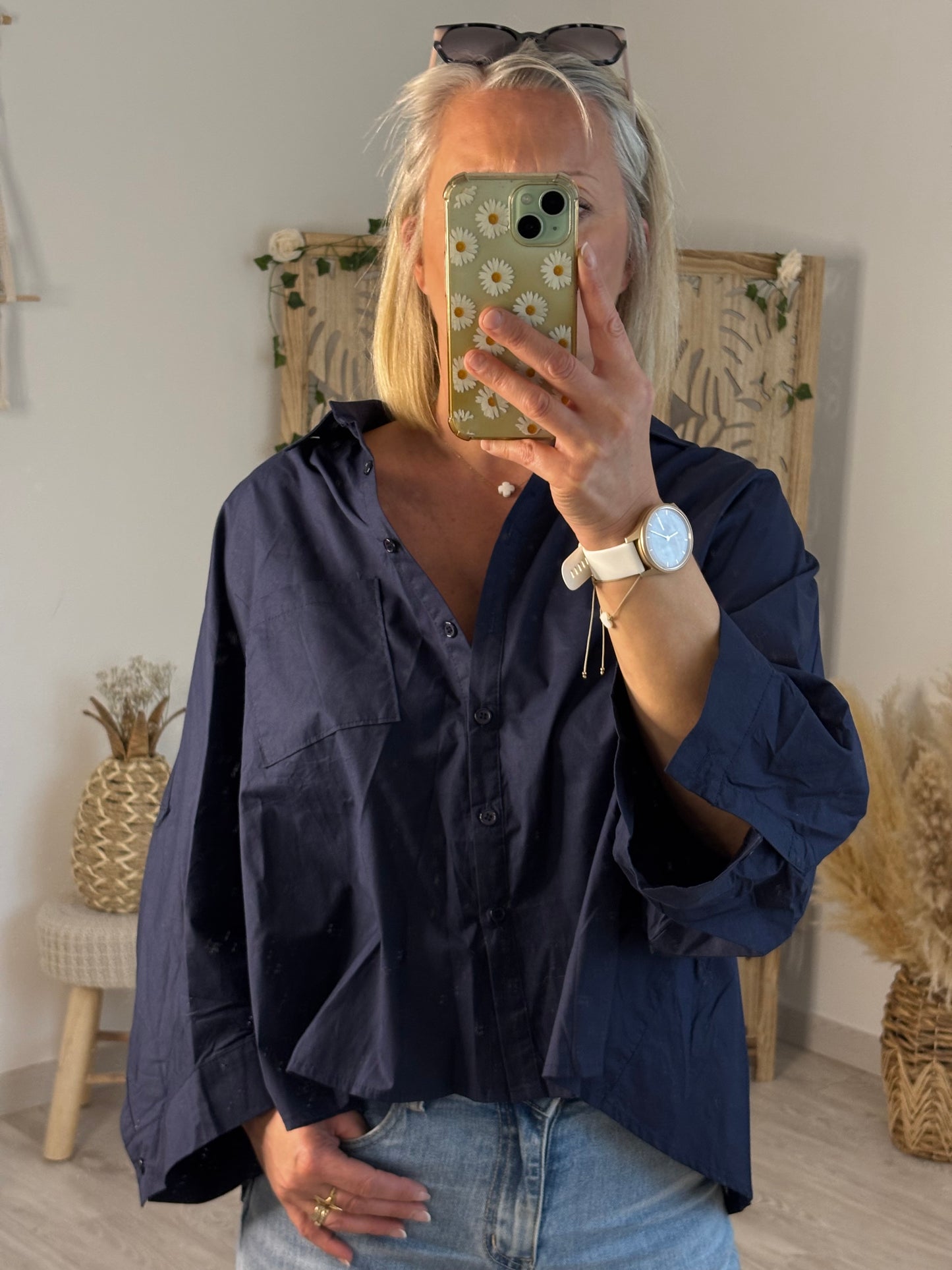 CHEMISE COURTE BLEUE