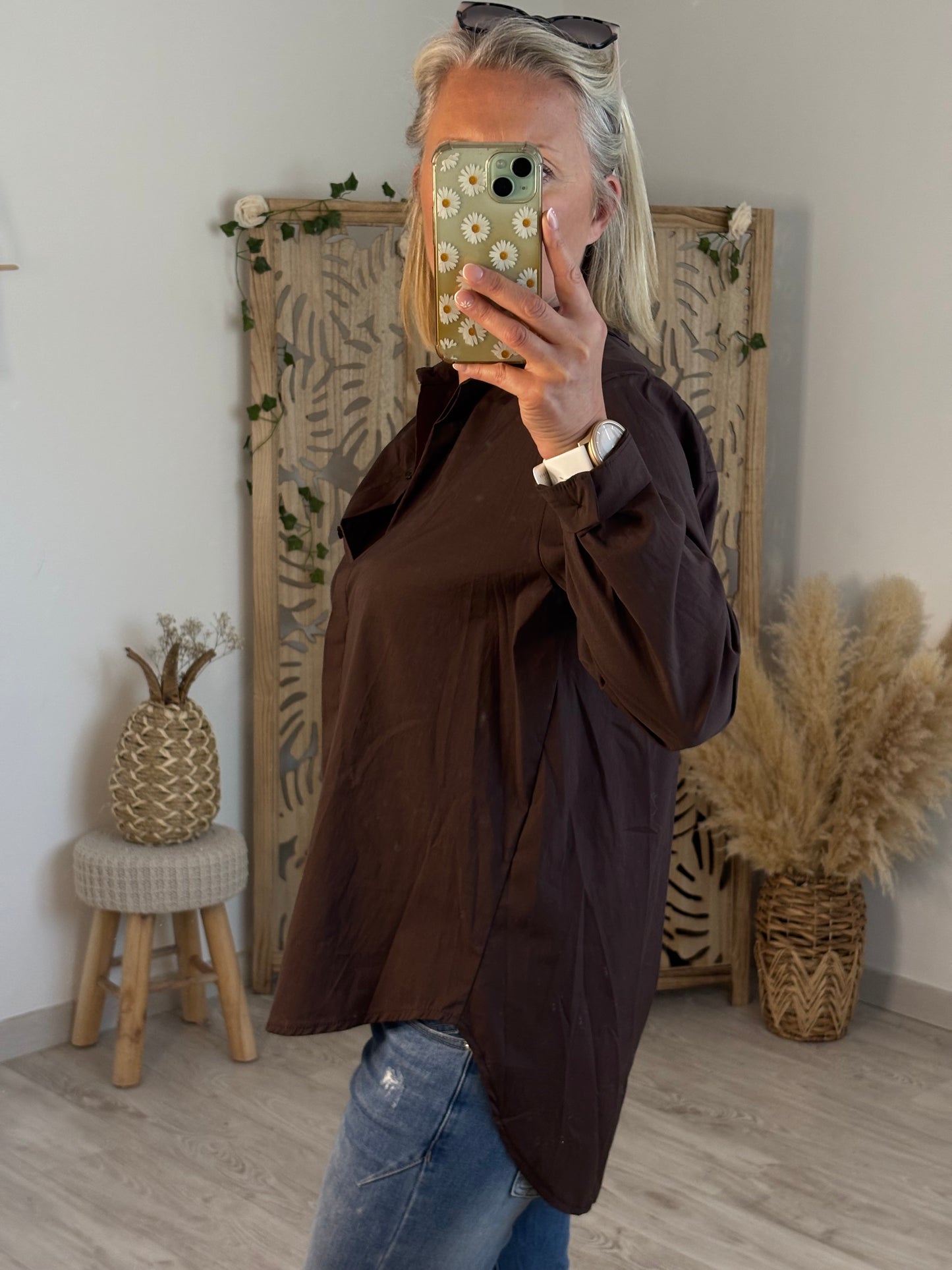 CHEMISE LONGUE CHOCOLAT