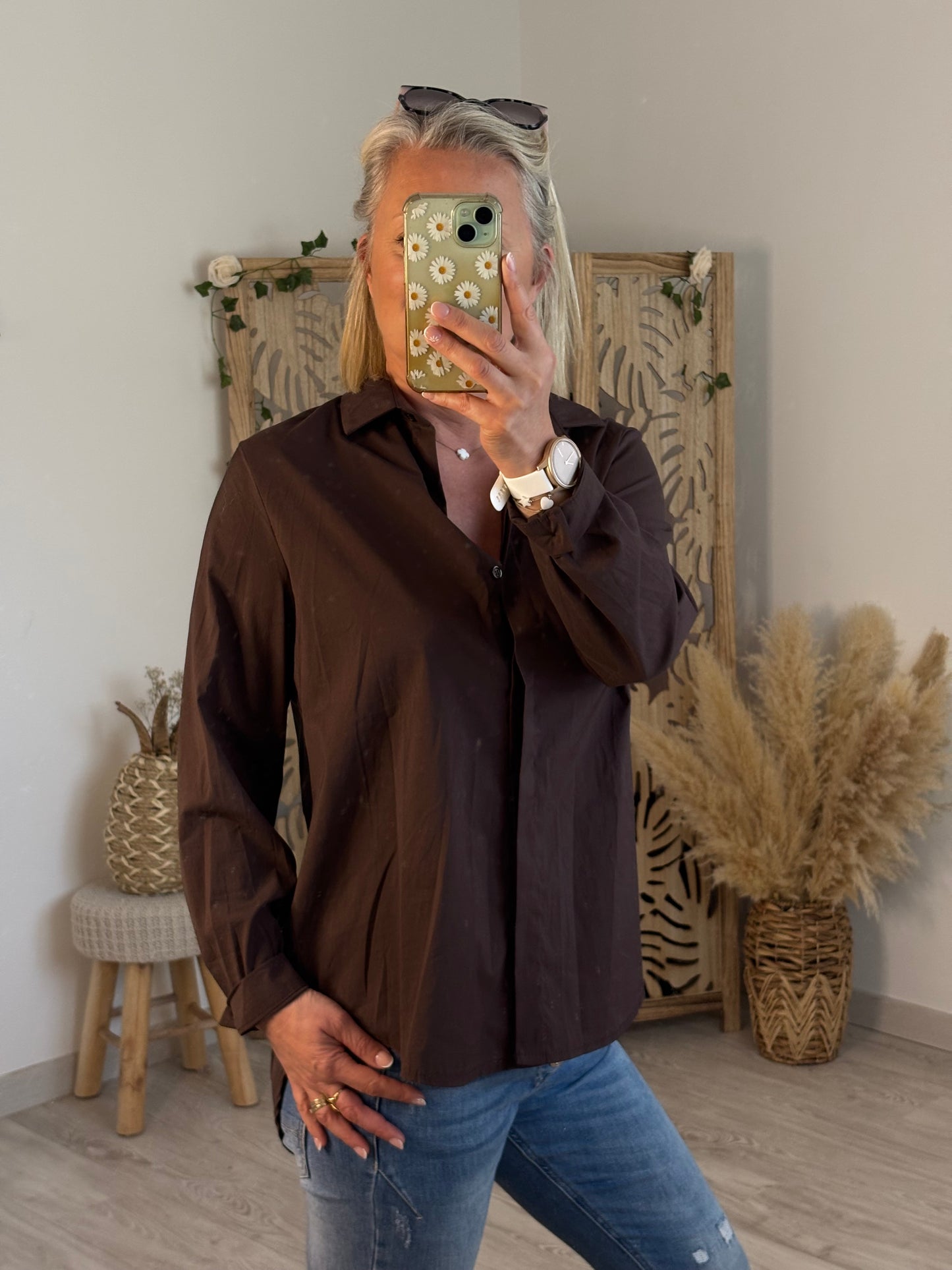 CHEMISE LONGUE CHOCOLAT