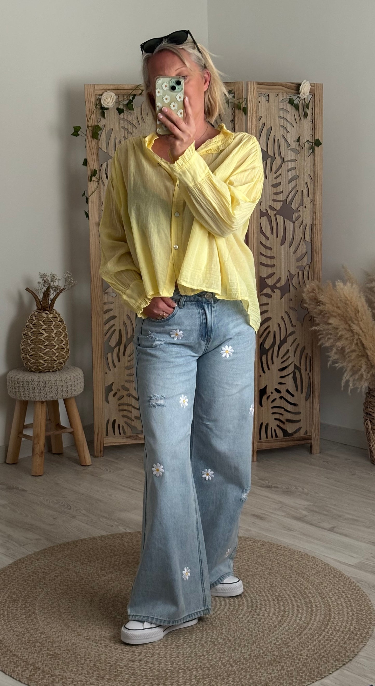 CHEMISE VOILE DE COTON JAUNE