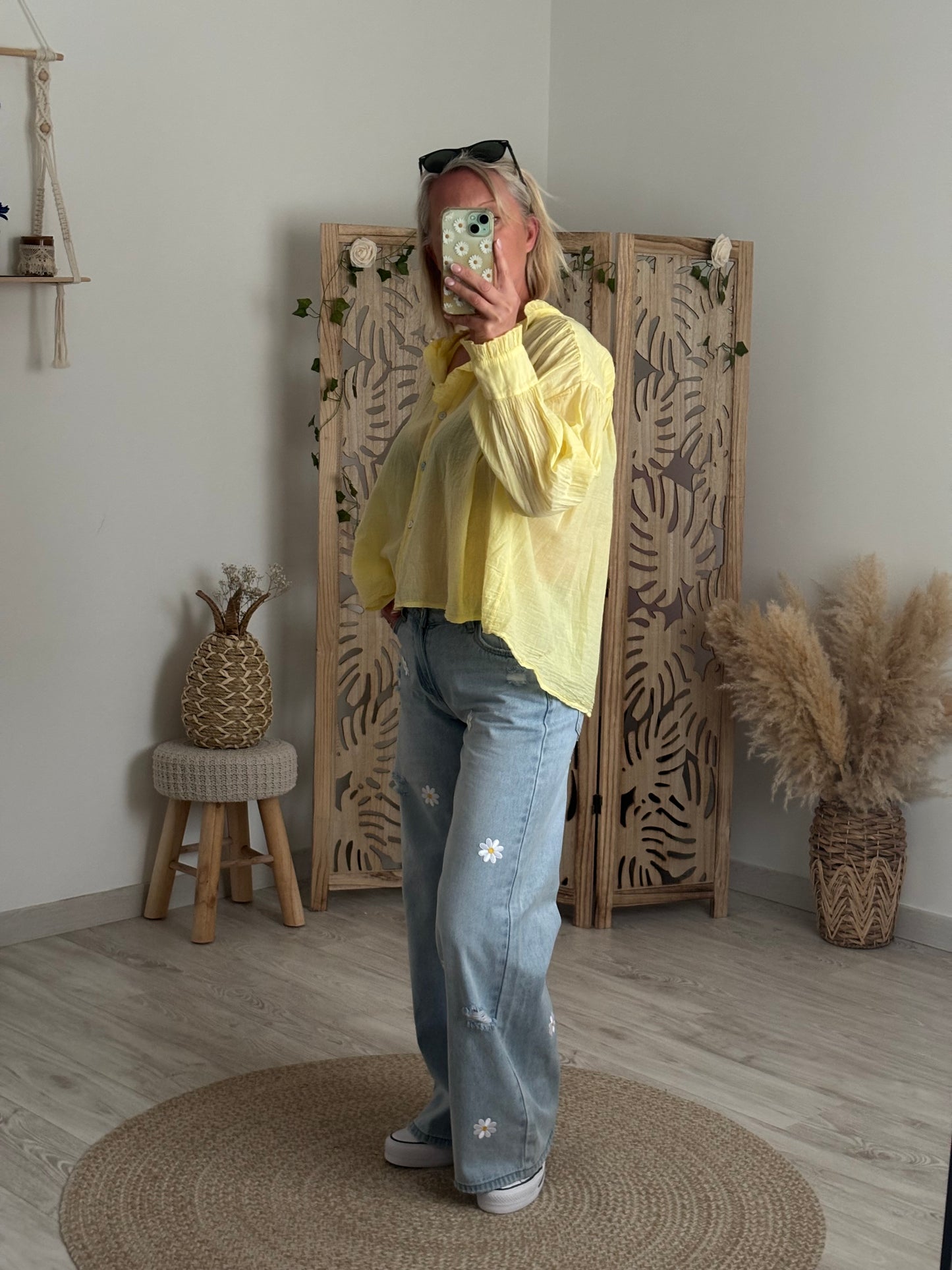 CHEMISE VOILE DE COTON JAUNE