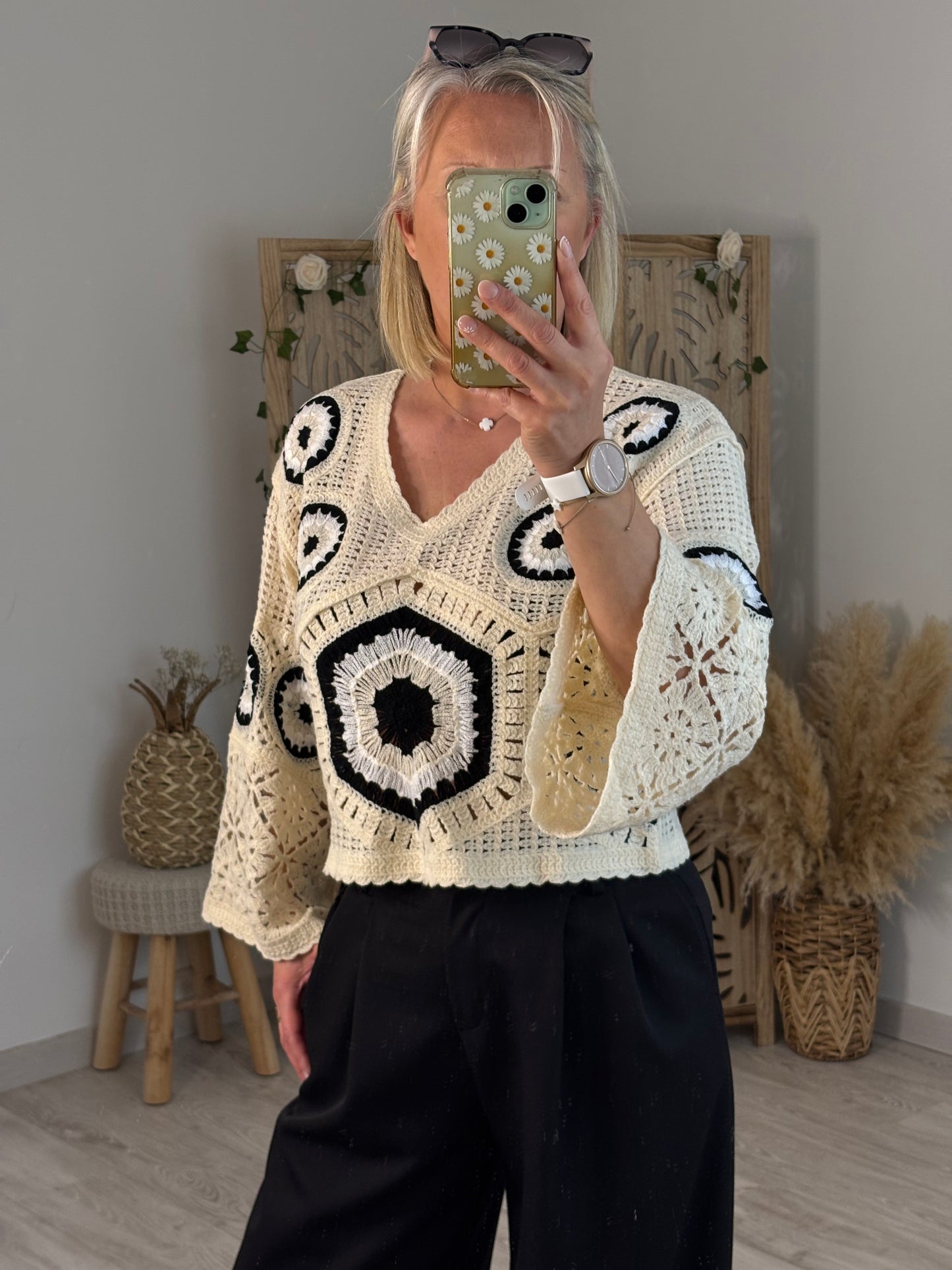 PULL CROCHET NOIR GREECE