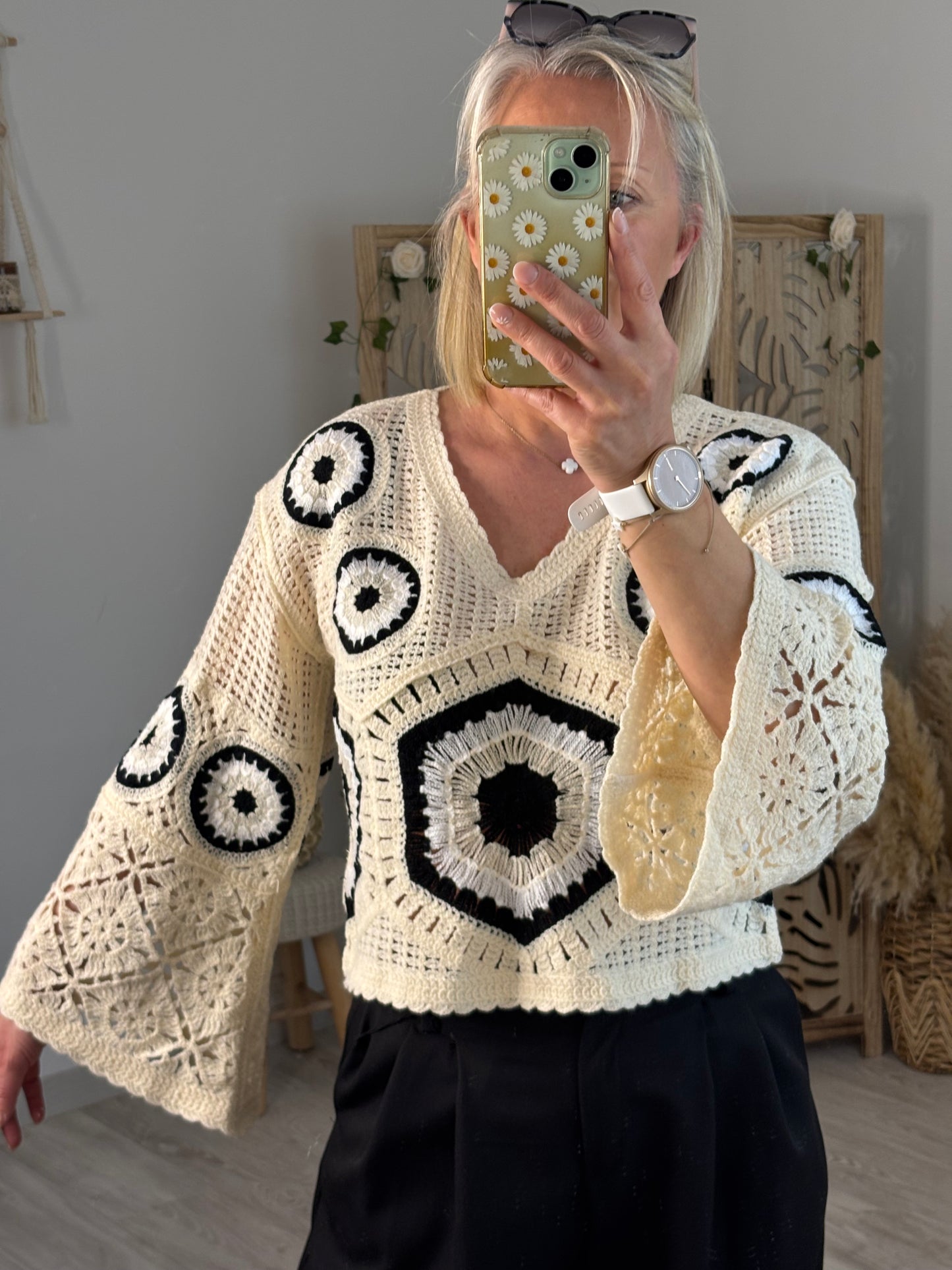 PULL CROCHET NOIR GREECE