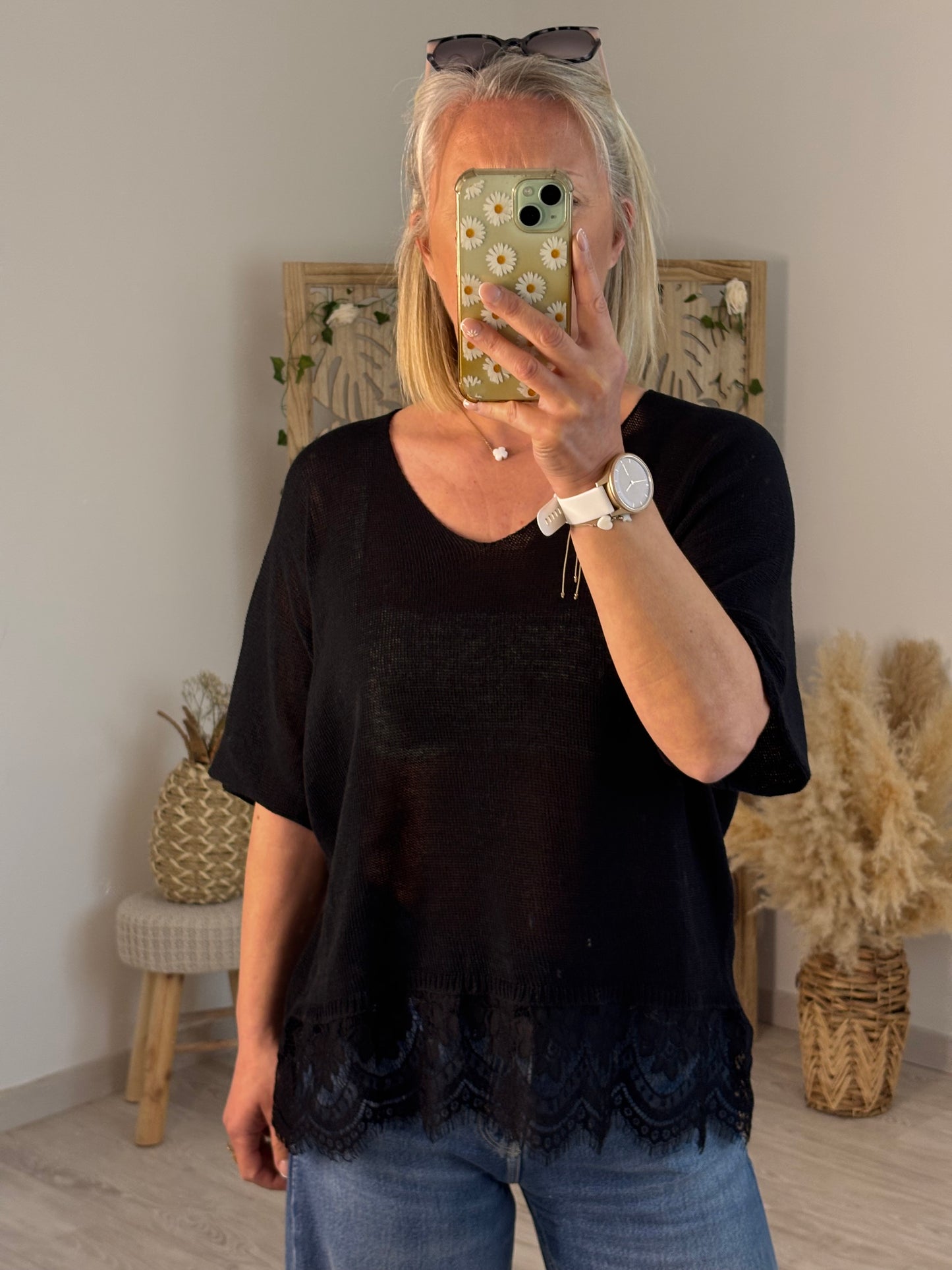 TUNIQUE BAS DENTELLE NOIRE