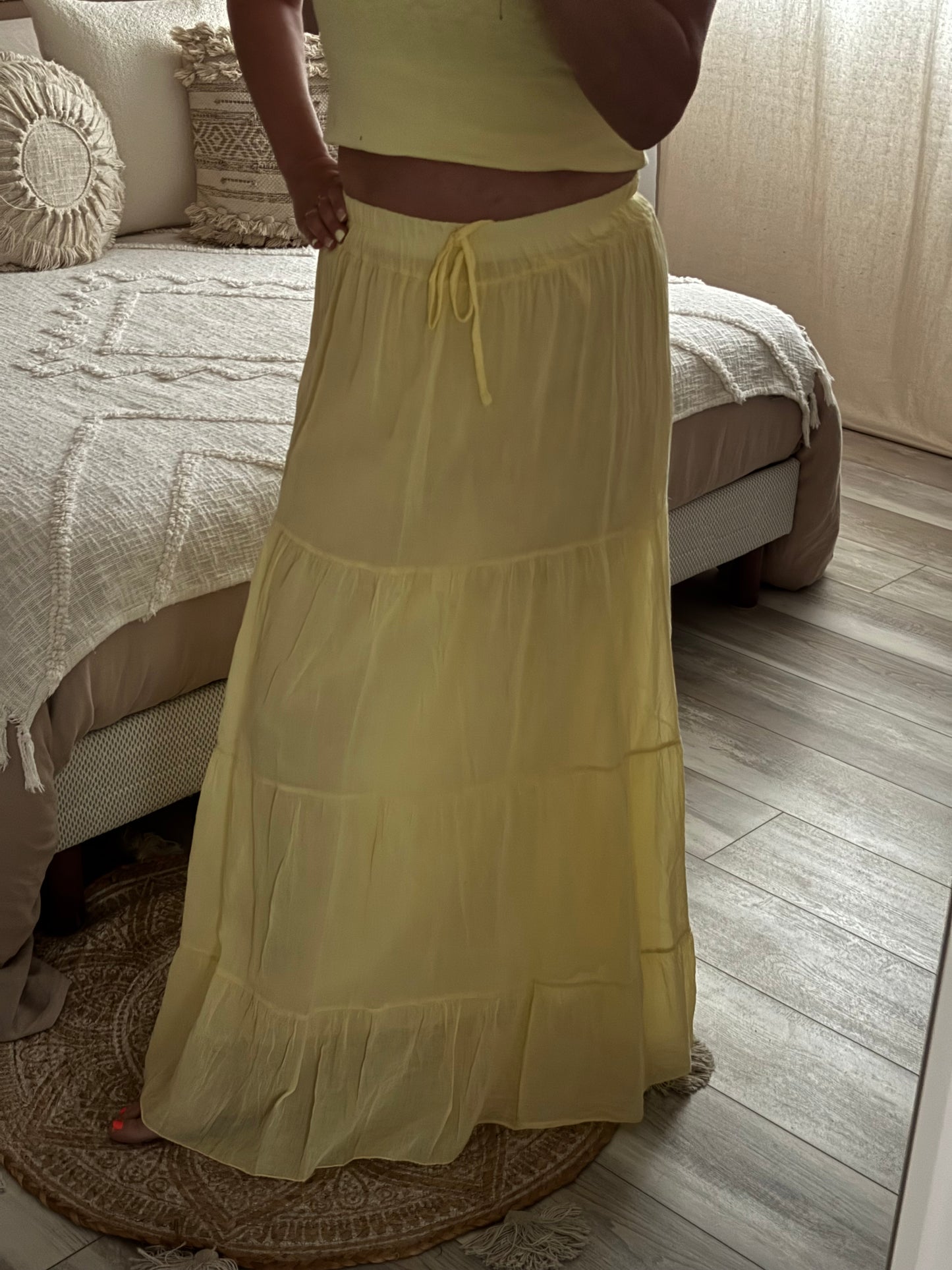 JUPE LONGUE BOHEME JAUNE
