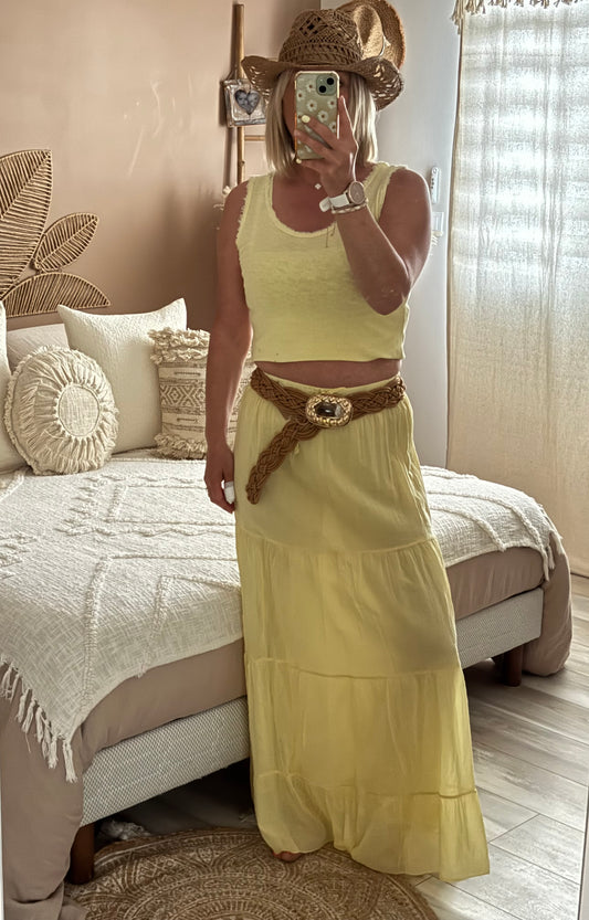 JUPE LONGUE BOHEME JAUNE