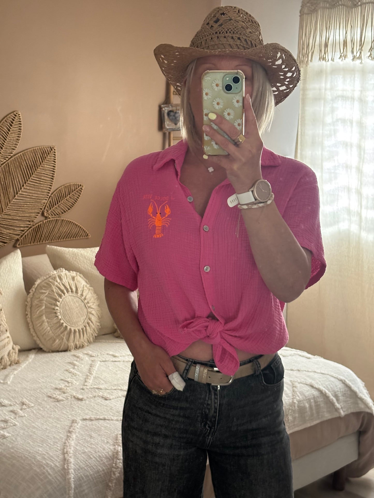 CHEMISE GAZE DE COTON PINK