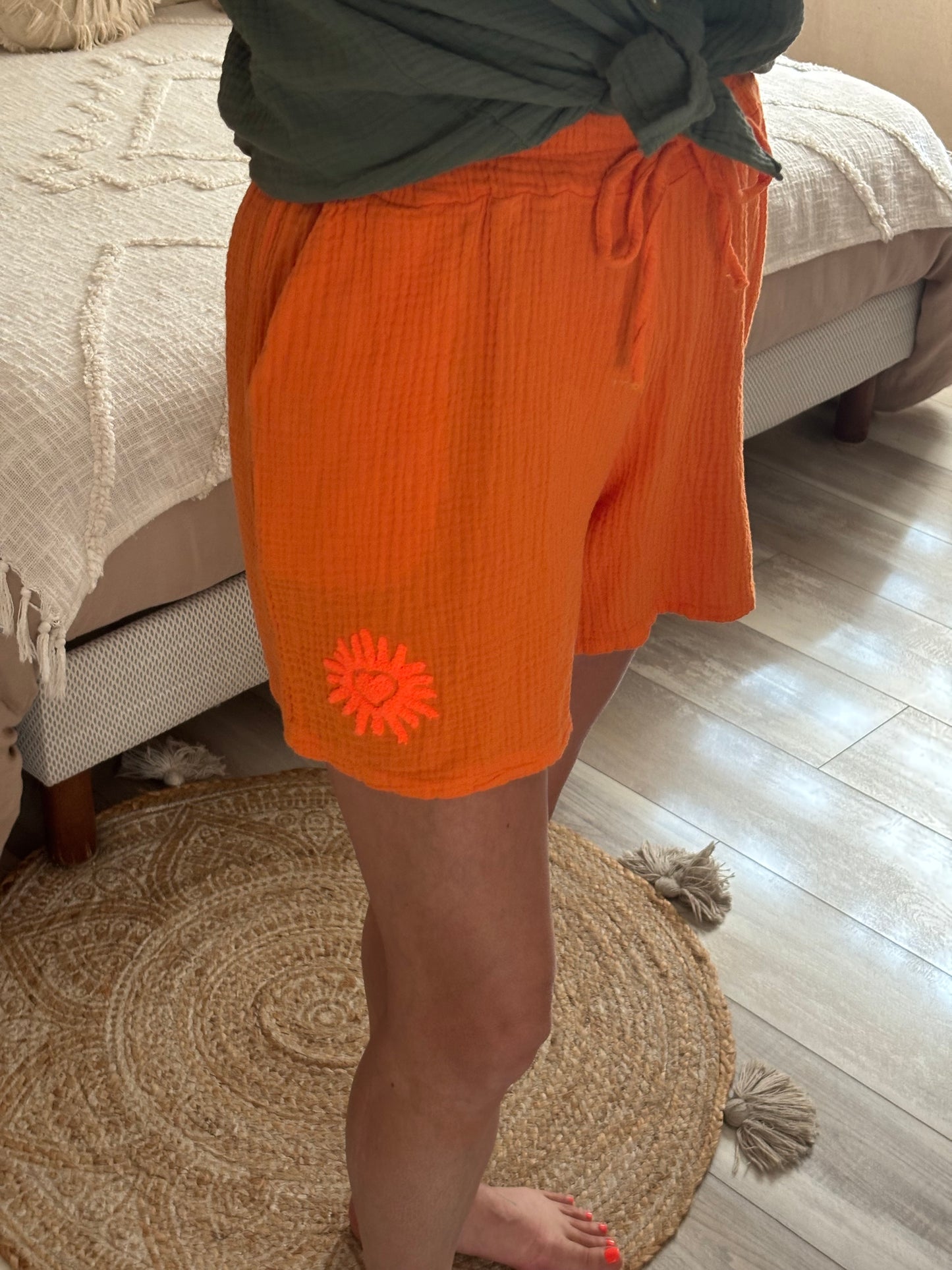 SHORT GAZE DE COTONN ORANGE