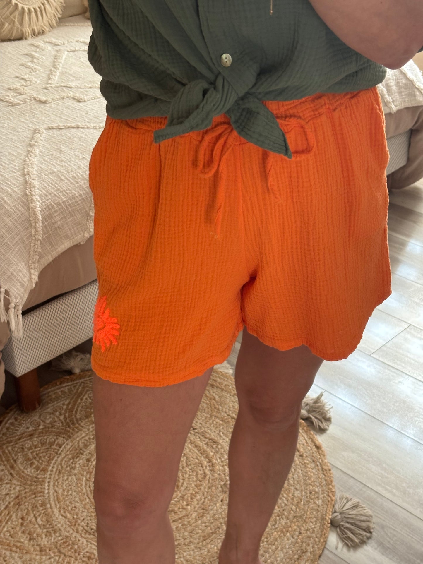 SHORT GAZE DE COTONN ORANGE