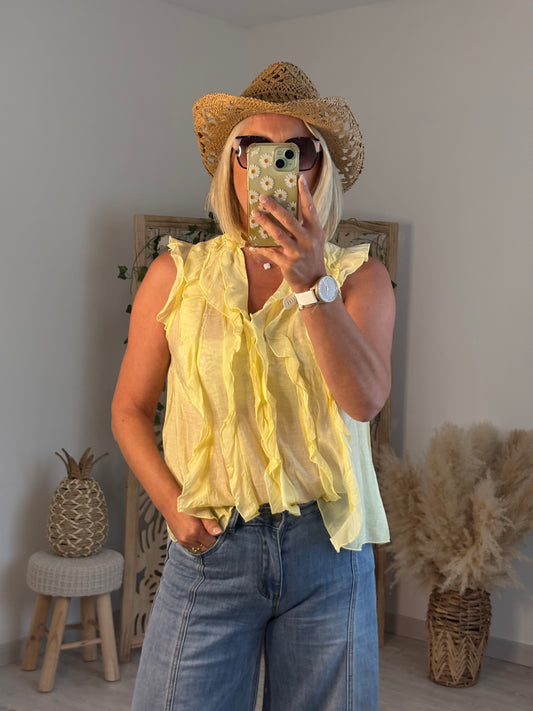 TOP EN VOILE JAUNE