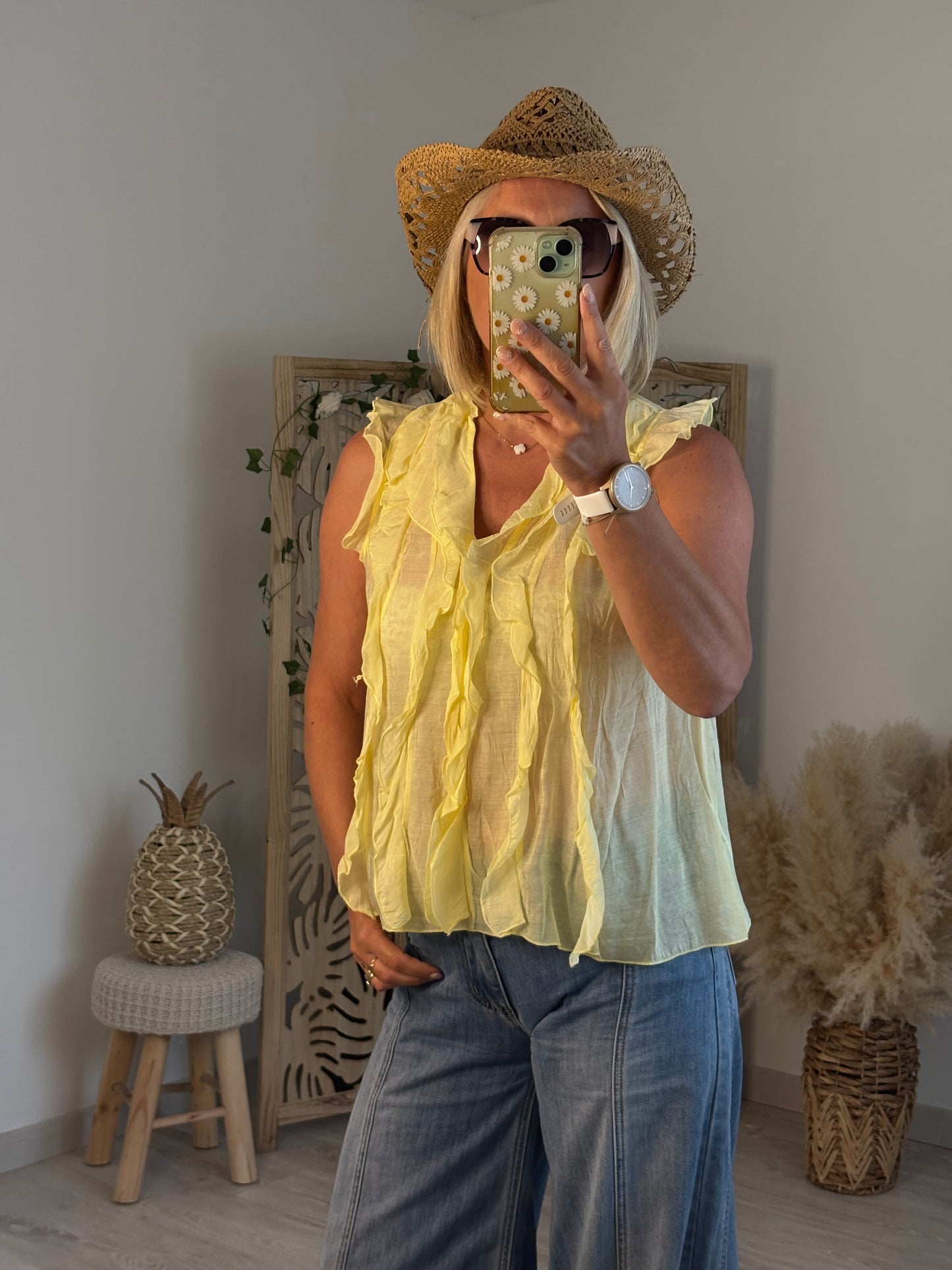 TOP EN VOILE JAUNE