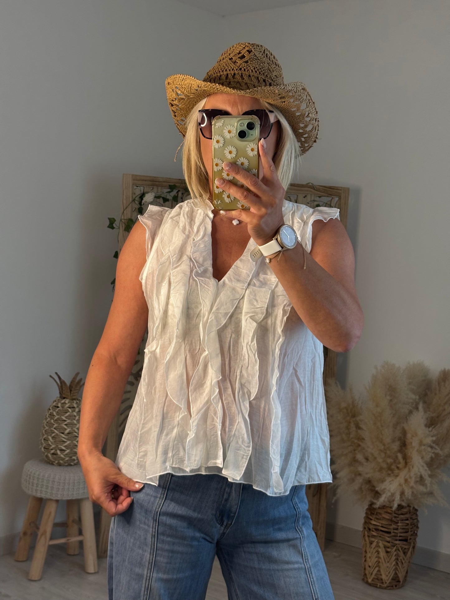 TOP EN VOILE BLANC